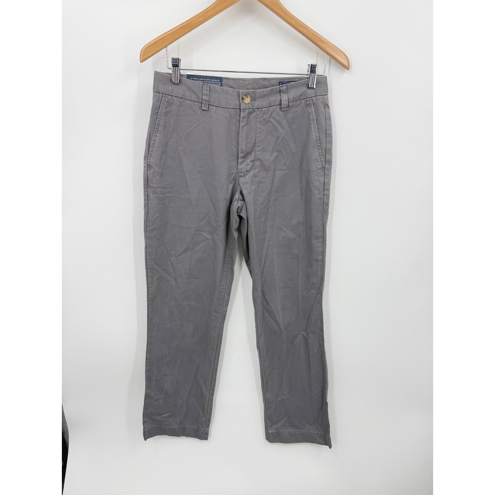 Vineyard Vines Slim Fit Breaker Pant Mens 28x28.5 Grey Cotton Chino 1P1236